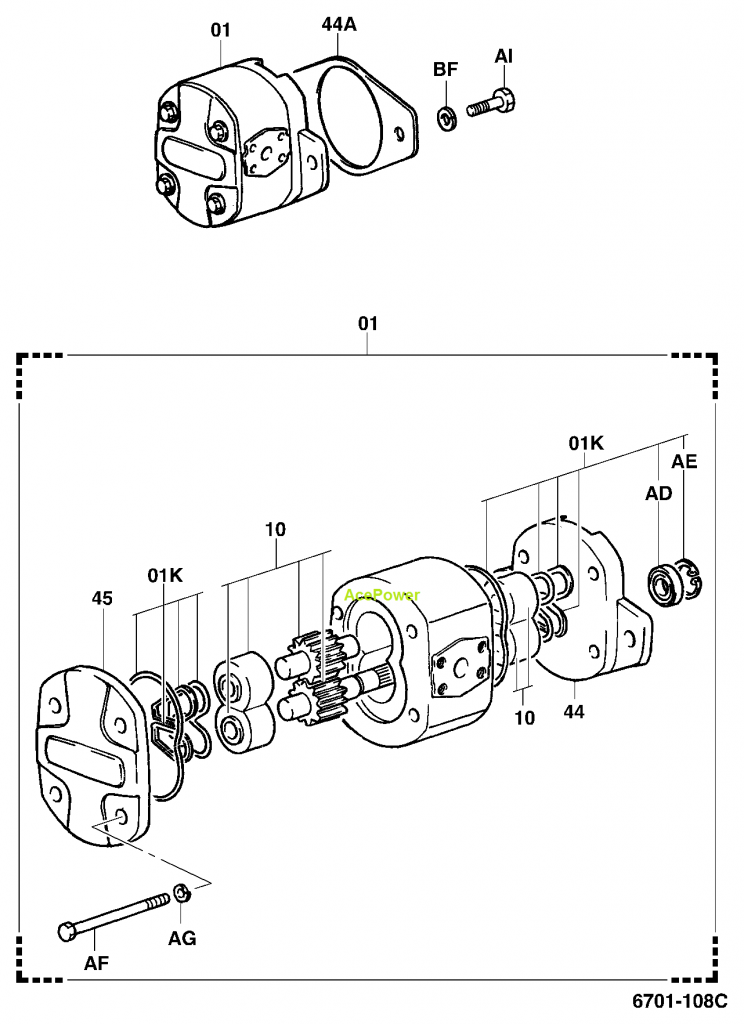 Toyota Forklift Parts Hydraulic Pump 67110-13620-71