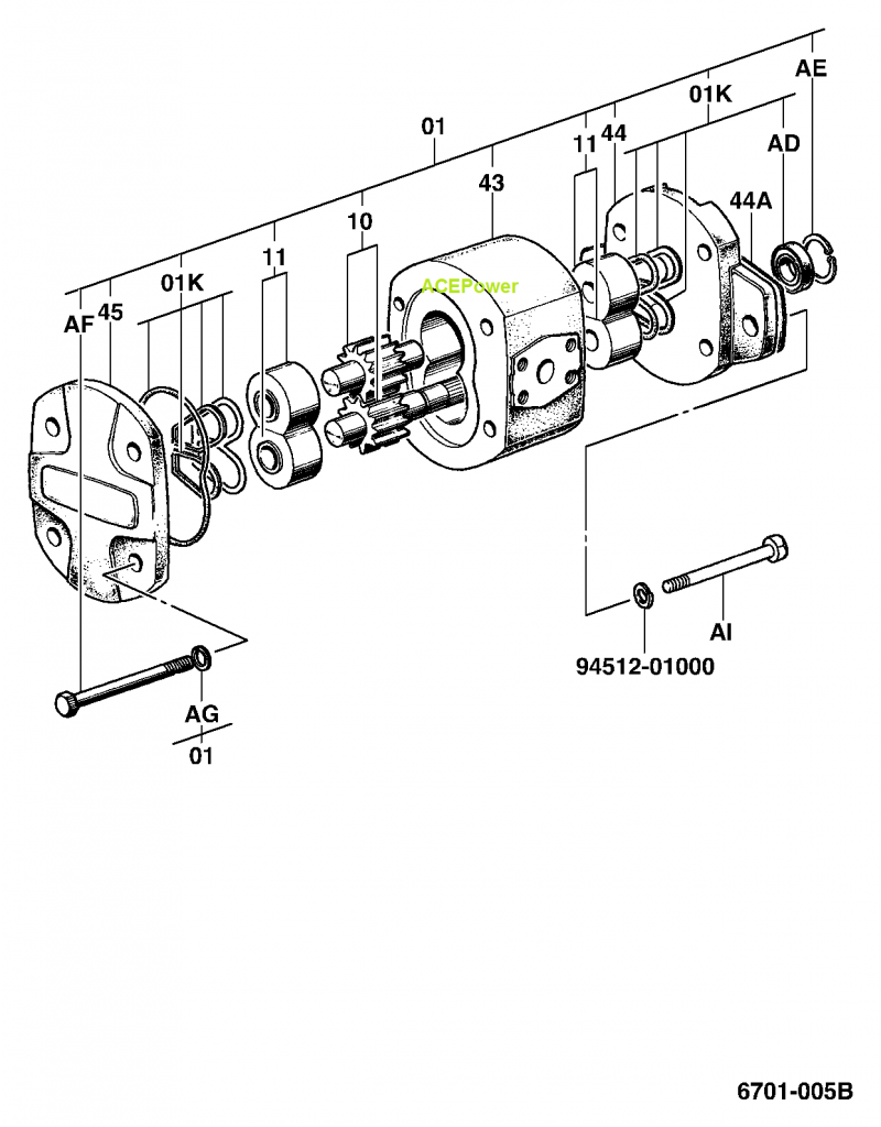 Toyota Forklift Parts Hydraulic Pump 67110-20541-71