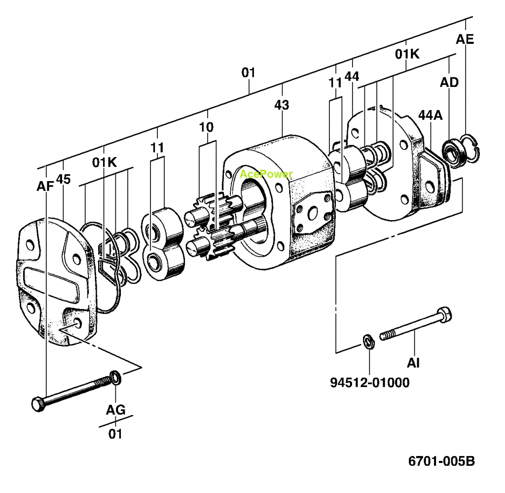 Toyota Forklift Parts Hydraulic Pump 67110-22020-71