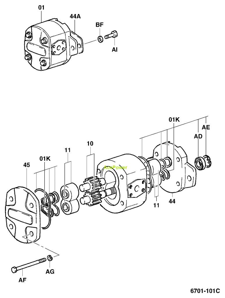 Toyota Forklift Parts Hydraulic Pump 67110-22071-71